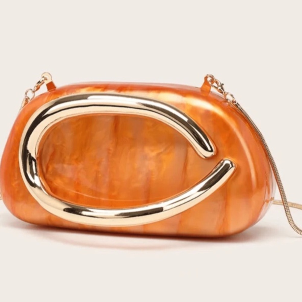 Orange Crossbody Clutch Bag